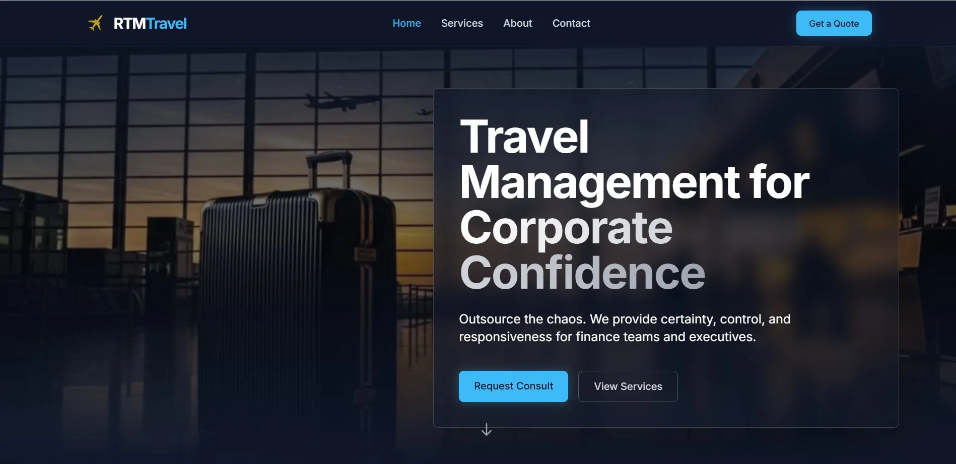 RTM Travel corporate travel management website
